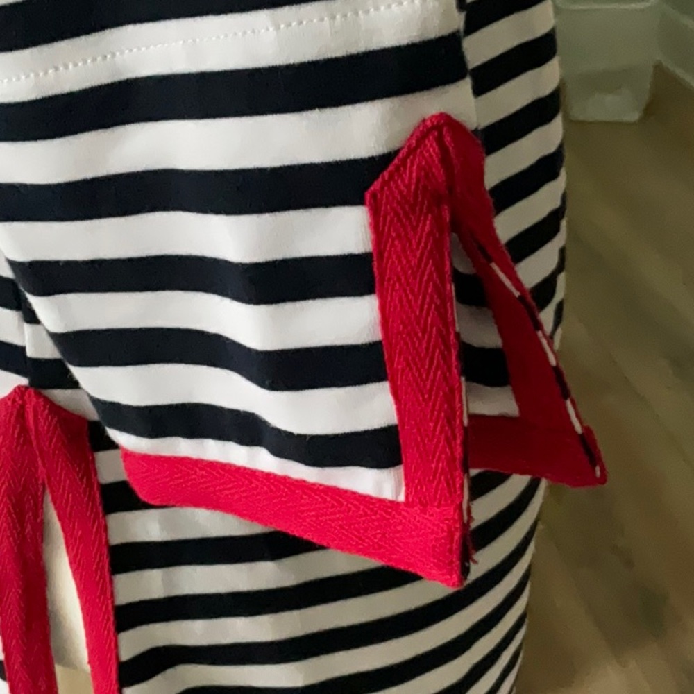 Gretchen Scott Blue, White and Red Classic Coastal Striped Tunic Size L Nautical - Picture 6 of 10